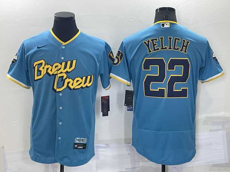 Brewers 22 Christian Yelich Blue Nike 2022 City Connect Flexbase Jerseys,We sell and wholesale Brewers 22 Christian Yelich Blue Nike 2022 City Connect Flexbase Jerseys on line form chian!